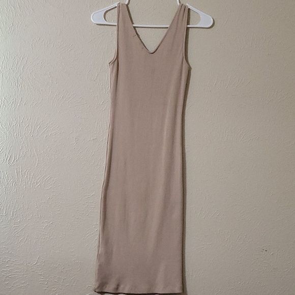 AVICI Tan Button Down Ribbed Dress S - Picture 3 of 6